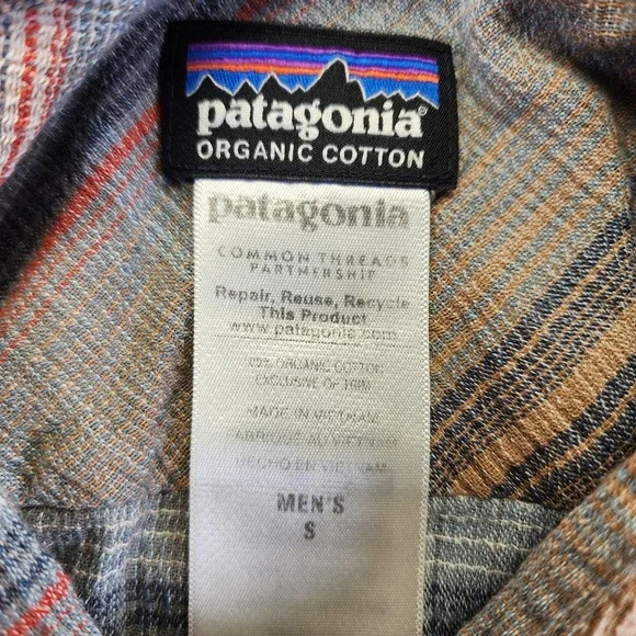 Patagonia A/C Steersman Shirt Mens S Plaid Crepe Crinkle‎ Long Sleeve Button Up - Picture 4 of 8